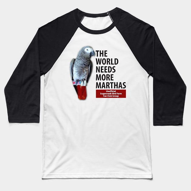 Martha - black type Baseball T-Shirt by Just Winging It Designs